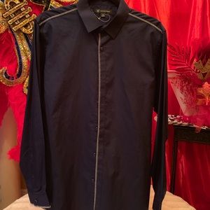 Navy Blue INC Long sleeve button down Men's shirt.